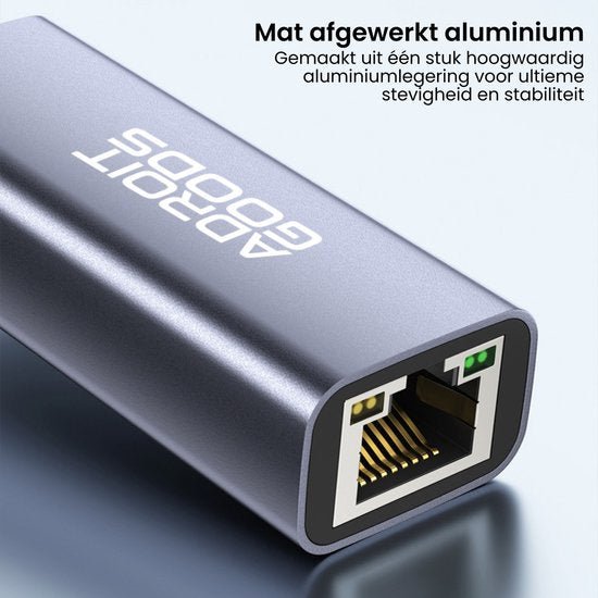 Mat afgewerkt aluminium netwerkadapter met duurzame en stabiele behuizing van één stuk