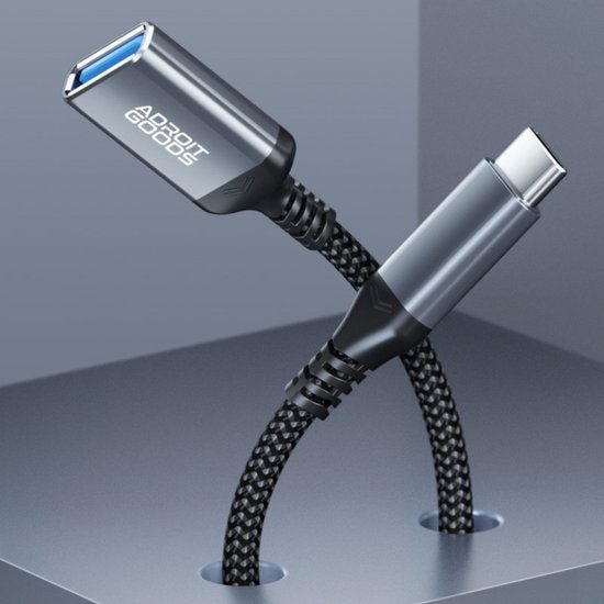 USB - C naar USB - A adapter - OTG adapter - USB C Male to USB Female Adapter - USB - A 3.0 / USB - C 3.2 - Spacegrey - AdroitGoods