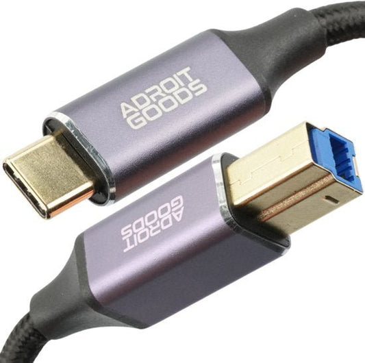 USB-C naar USB 3.0 kabel met metalen grijze behuizing en gevlochten beschermlaag