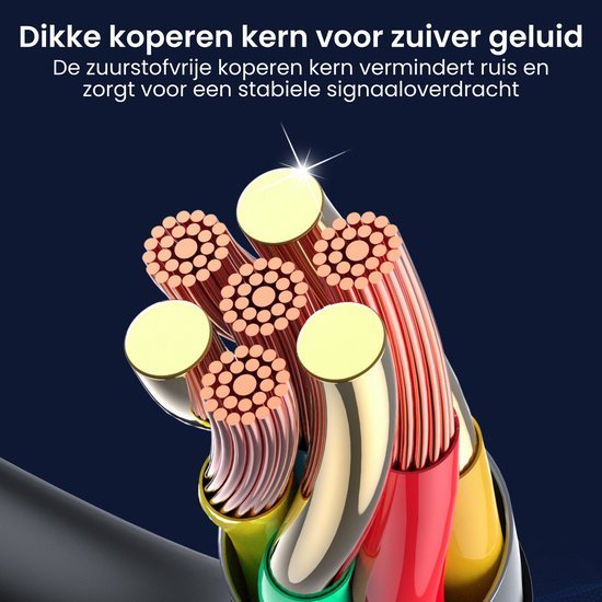 Close-up van dikke koperen kabels met gekleurde isolatie voor stabiele signaaloverdracht