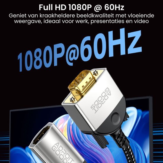 Close-up van een hoogwaardige HDMI- en DVI-kabel voor heldere Full HD 1080P beelden bij 60Hz