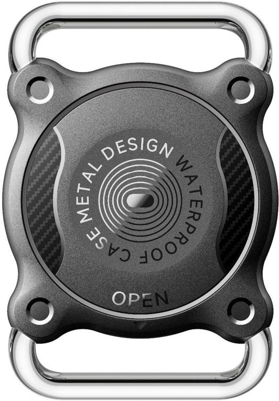 Zwart metalen waterdichte ring met ronde gravure en stevige bevestigingspunten