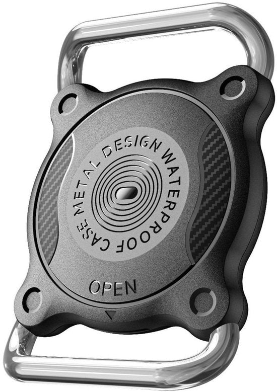 Zwart waterdicht metalen ontwerp beschermd hoesje met metalen gespen voor bevestiging