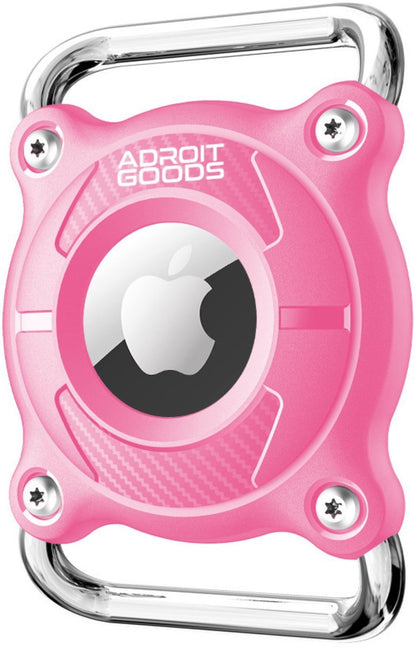 roze beschermhoes met metalen bevestiging voor een klein elektronisch apparaat