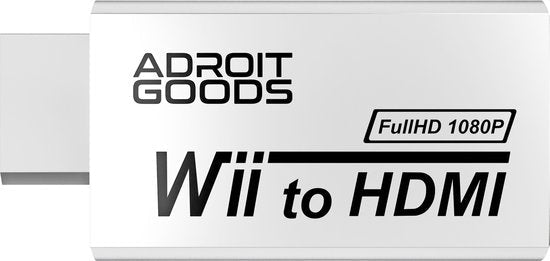 Witte AdroitGoods adapter voor het aansluiten van Wii op Full HD 1080P HDMI-poort