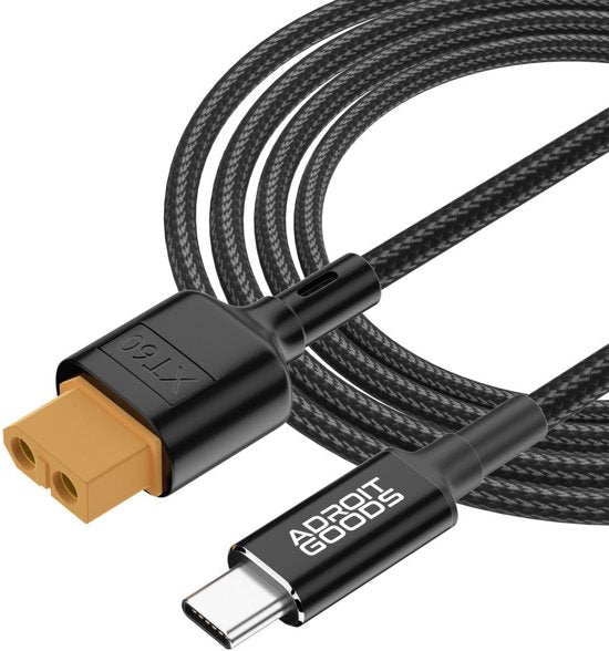 USB-C naar XT60 kabel met gevlochten mantel