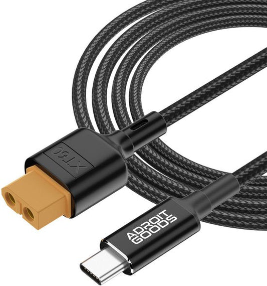 USB-C naar XT60 kabel met gevlochten mantel